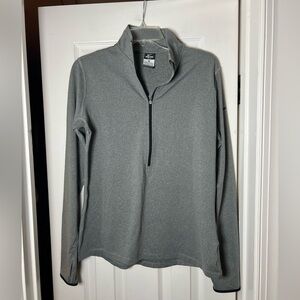 Nike Pro Dri Fit Quarter Zip Gray Long Sleeve Athletic Pullover Women's Size XL